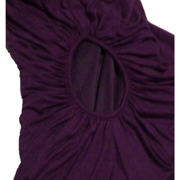 Bebe Kardashians Purple Stretch Ruched Cut Out 1 Sleeve Bodycon Dress Size S - Picture 2 of 4